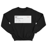 Jack Dorsey just setting up my Twitter tweet on a black crewneck sweater from Tee Tweets