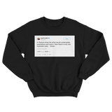 Kanye West art in Roman times tweet on a black crewneck sweater from Tee Tweets