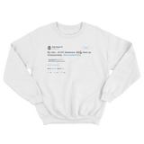 Kobe Bryant challenges Giannis to win championship tweet on a white crewneck sweater from Tee Tweets