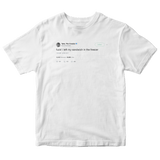 Tyler The Creator left sandwich in the freezer tweet on a white t-shirt from Tee Tweets